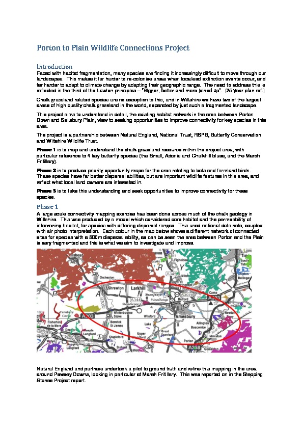 Porton to Plain Project - Overview